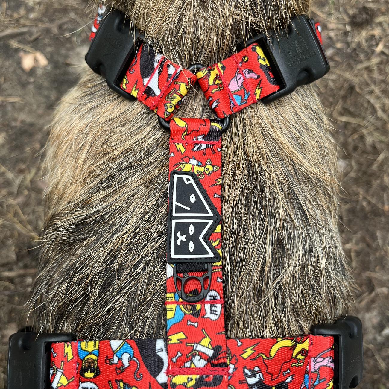 Stay-on guard harness "Woof for the better world"