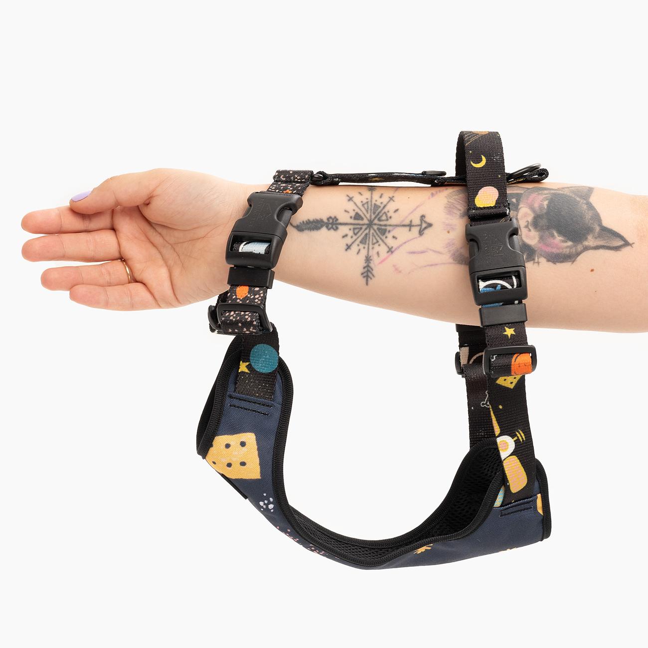 Stay-on pressure-free harness "I need space"