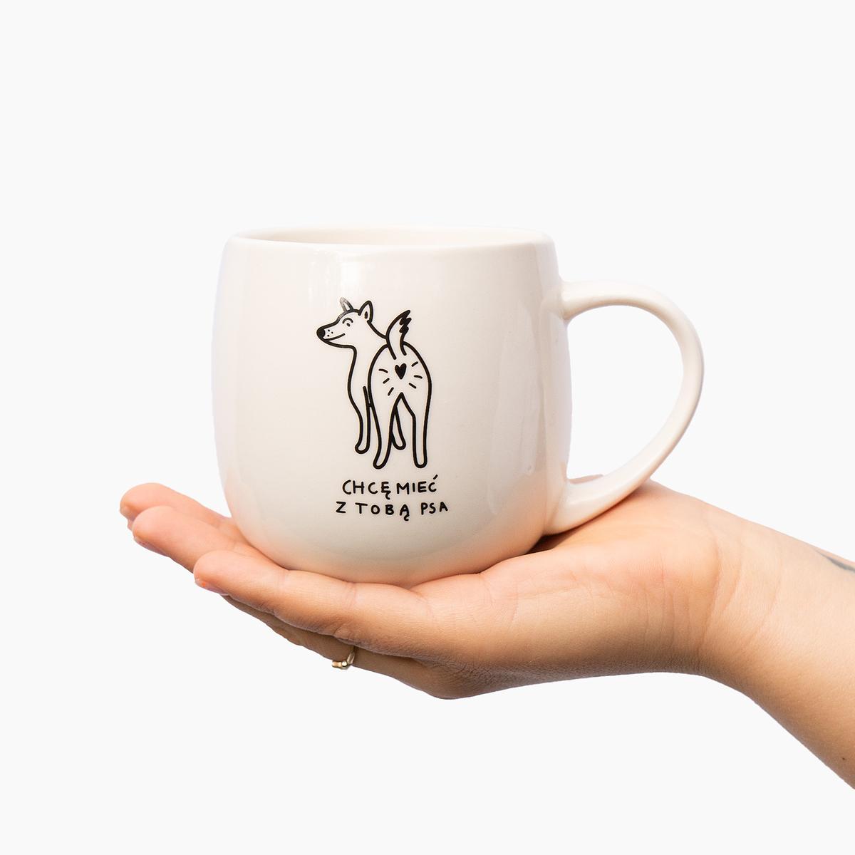 400 ml mug "Chcę mieć z Tobą psa" 