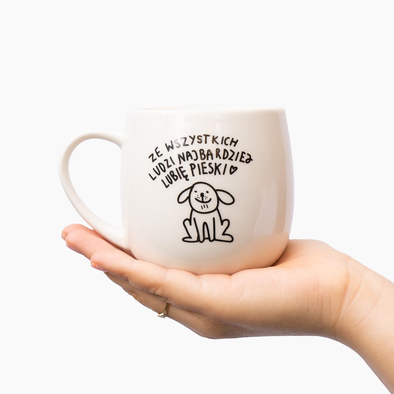 400 ml mug "Ze wszystkich ludzi najbardziej lubię pieski"