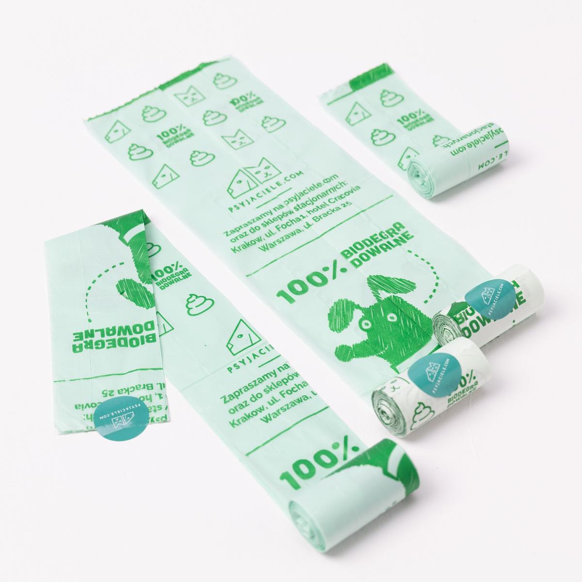 Biodegradable, compostable poop bags