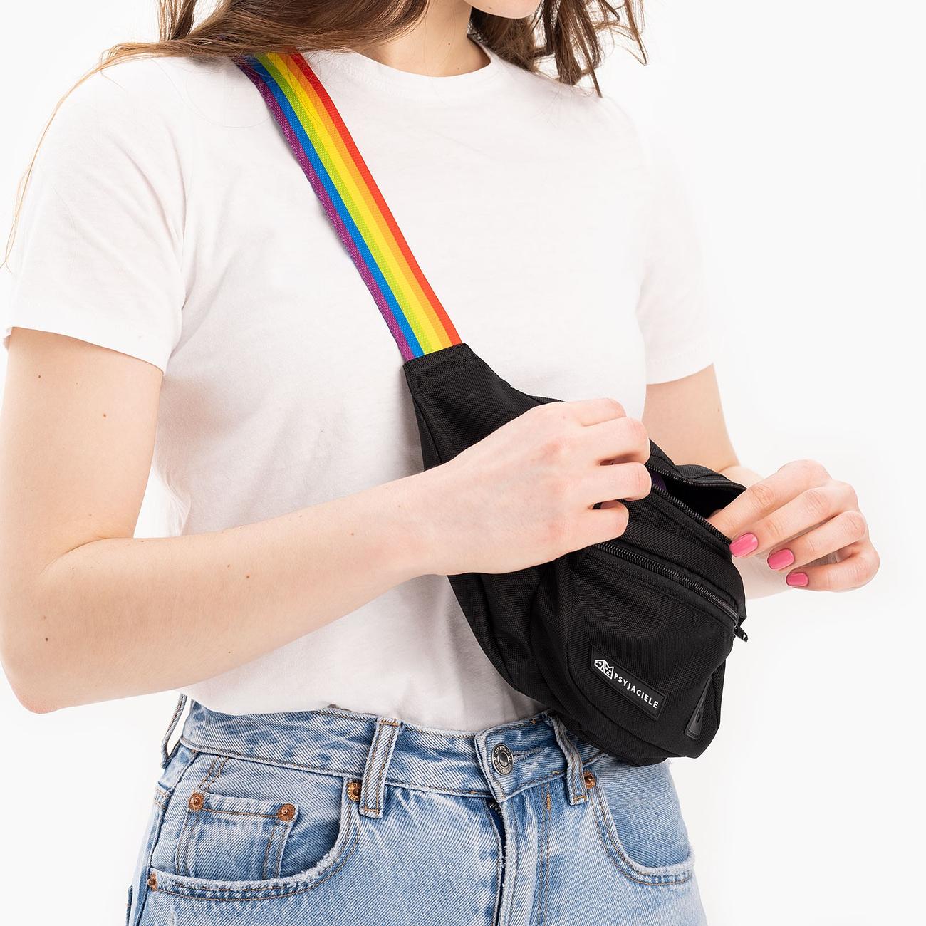 Black fanny pack "Love, Equality, Teethers"