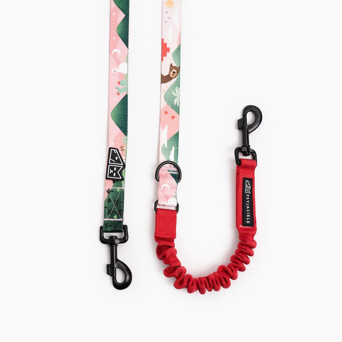Adjustable leash with shock absorber "No drama lama"