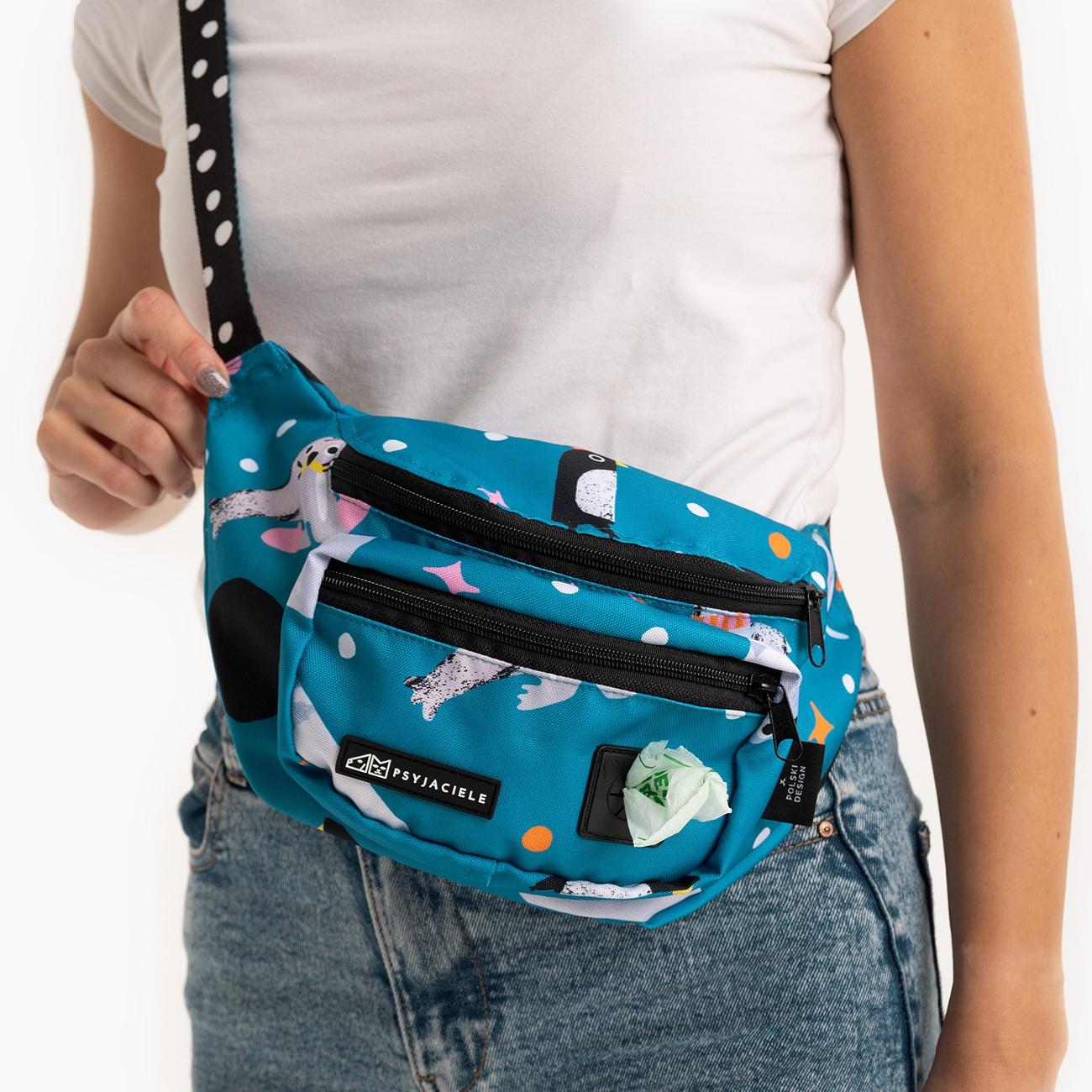 Fanny pack with patterned belt "What does the seal say?"